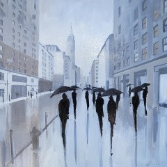 Shawn Mackey - City Commute - 24 X 24"  - Oil on Canvas