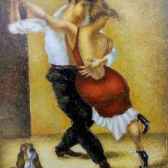 22Dancing-with-a-Dog22-16x12-mixed-mediapanel-SOLD