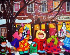 Terry Ananny - Christmas Store Window - 8x10 - acrylic on  panel
