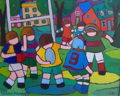 Terry Ananny - Rugby - 11x14 - acrylic-canvas