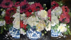With  Blushing Pride - 48x72 - triptych - acrylic-canvas - SOLD