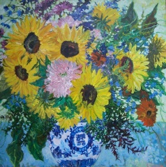 Les Fleurs de Provence - 48x48 - acrylic-canvas