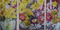 Passionate Petals - 60x108 - acrylic-canvas-triptych