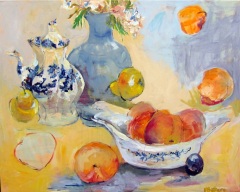 Peaches and Dreams - 48x60 - acrylic-canvas